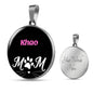 Khao Cat Mom Necklace Circle Pendant Stainless Steel or 18k Gold 18-22"-Express Your Love Gifts