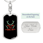 Kill Em' And Grill Em' Hunter'S Keychain Gift Stainless Steel or 18k Gold Dog Tag Keyring-Express Your Love Gifts