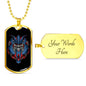 Killer Samurai Armor Necklace Stainless Steel or 18k Gold Dog Tag 24" Chain-Express Your Love Gifts