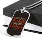 Killing Flames Saving Lives Firefighter Gift Stainless Steel or 18k Gold Dog Tag 24" Chain-Express Your Love Gifts