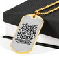 Kind Words Christian Necklace Stainless Steel or 18k Gold Dog Tag 24" Chain-Express Your Love Gifts