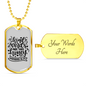 Kind Words Christian Necklace Stainless Steel or 18k Gold Dog Tag 24" Chain-Express Your Love Gifts