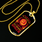 Kindness of a Dog Orange Necklace Stainless Steel or 18k Gold Dog Tag 24" Chain-Express Your Love Gifts