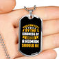 Kindness of a Dog Yellow Necklace Stainless Steel or 18k Gold Dog Tag 24" Chain-Express Your Love Gifts