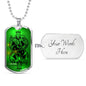 King Forever Dog Tag Stainless Steel or 18k Gold 24" Chain-Express Your Love Gifts