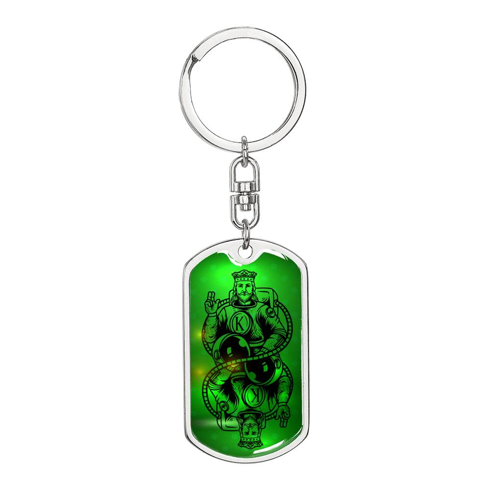 King Forever Keychain Dog Tag Stainless Steel or 18k Gold-Express Your Love Gifts