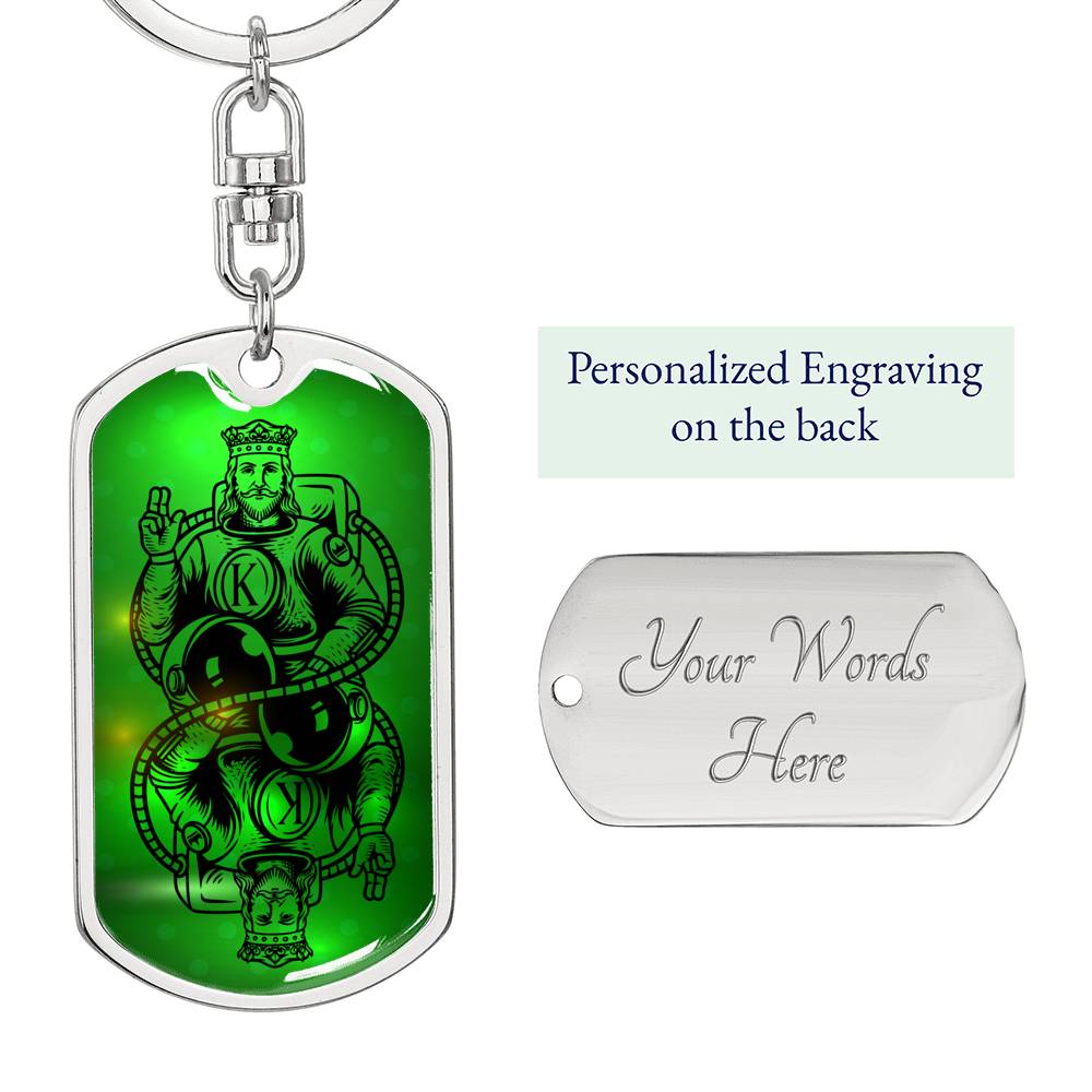 King Forever Keychain Dog Tag Stainless Steel or 18k Gold-Express Your Love Gifts