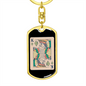 King Gambler Keychain Stainless Steel or 18k Gold Dog Tag Keyring-Express Your Love Gifts