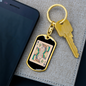 King Gambler Keychain Stainless Steel or 18k Gold Dog Tag Keyring-Express Your Love Gifts