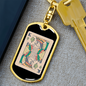 King Gambler Keychain Stainless Steel or 18k Gold Dog Tag Keyring-Express Your Love Gifts