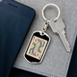 King Gambler Keychain Stainless Steel or 18k Gold Dog Tag Keyring-Express Your Love Gifts