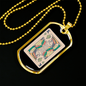 King Gambler Necklace Stainless Steel or 18k Gold Dog Tag 24" Chain-Express Your Love Gifts