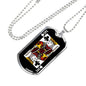King Of Clubs Dog Tag Stainless Steel or 18k Gold 24" Chain-Express Your Love Gifts
