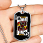 King Of Clubs Dog Tag Stainless Steel or 18k Gold 24" Chain-Express Your Love Gifts