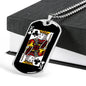 King Of Clubs Dog Tag Stainless Steel or 18k Gold 24" Chain-Express Your Love Gifts
