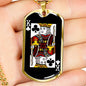 King Of Clubs Dog Tag Stainless Steel or 18k Gold 24" Chain-Express Your Love Gifts
