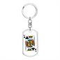 King of Clubs Gambler Keychain Stainless Steel or 18k Gold Dog Tag Keyring-Express Your Love Gifts