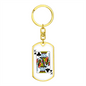 King of Clubs Gambler Keychain Stainless Steel or 18k Gold Dog Tag Keyring-Express Your Love Gifts
