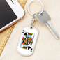 King of Clubs Gambler Keychain Stainless Steel or 18k Gold Dog Tag Keyring-Express Your Love Gifts