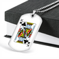 King of Clubs Gambler Necklace Stainless Steel or 18k Gold Dog Tag 24" Chain-Express Your Love Gifts
