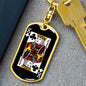 King Of Clubs Keychain Dog Tag Stainless Steel or 18k Gold-Express Your Love Gifts