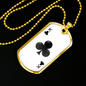 King of Clubs Plain Gambler Necklace Stainless Steel or 18k Gold Dog Tag 24" Chain-Express Your Love Gifts