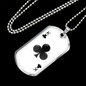 King of Clubs Plain Gambler Necklace Stainless Steel or 18k Gold Dog Tag 24" Chain-Express Your Love Gifts