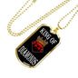 King Of Diamonds Dog Tag Stainless Steel or 18k Gold 24" Chain-Express Your Love Gifts