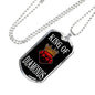 King Of Diamonds Dog Tag Stainless Steel or 18k Gold 24" Chain-Express Your Love Gifts