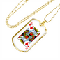 King of Diamonds Gambler Necklace Stainless Steel or 18k Gold Dog Tag 24" Chain-Express Your Love Gifts