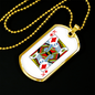 King of Diamonds Gambler Necklace Stainless Steel or 18k Gold Dog Tag 24" Chain-Express Your Love Gifts