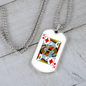 King of Diamonds Gambler Necklace Stainless Steel or 18k Gold Dog Tag 24" Chain-Express Your Love Gifts