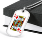 King of Diamonds Gambler Necklace Stainless Steel or 18k Gold Dog Tag 24" Chain-Express Your Love Gifts