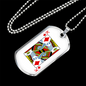 King of Diamonds Gambler Necklace Stainless Steel or 18k Gold Dog Tag 24" Chain-Express Your Love Gifts