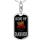 King Of Diamonds Keychain Dog Tag Stainless Steel or 18k Gold-Express Your Love Gifts