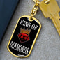 King Of Diamonds Keychain Dog Tag Stainless Steel or 18k Gold-Express Your Love Gifts