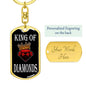 King Of Diamonds Keychain Dog Tag Stainless Steel or 18k Gold-Express Your Love Gifts