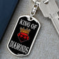King Of Diamonds Keychain Dog Tag Stainless Steel or 18k Gold-Express Your Love Gifts