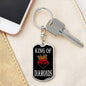 King Of Diamonds Keychain Dog Tag Stainless Steel or 18k Gold-Express Your Love Gifts