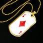 King of Diamonds Plain Gambler Necklace Stainless Steel or 18k Gold Dog Tag 24" Chain-Express Your Love Gifts