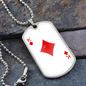 King of Diamonds Plain Gambler Necklace Stainless Steel or 18k Gold Dog Tag 24" Chain-Express Your Love Gifts