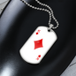 King of Diamonds Plain Gambler Necklace Stainless Steel or 18k Gold Dog Tag 24" Chain-Express Your Love Gifts