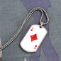 King of Diamonds Plain Gambler Necklace Stainless Steel or 18k Gold Dog Tag 24" Chain-Express Your Love Gifts