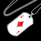 King of Diamonds Plain Gambler Necklace Stainless Steel or 18k Gold Dog Tag 24" Chain-Express Your Love Gifts