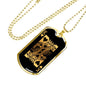 King Of Hearts Card Gold Dog Tag Stainless Steel or 18k Gold 24" Chain-Express Your Love Gifts