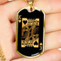 King Of Hearts Card Gold Dog Tag Stainless Steel or 18k Gold 24" Chain-Express Your Love Gifts