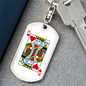 King of Hearts Gambler Keychain Stainless Steel or 18k Gold Dog Tag Keyring-Express Your Love Gifts