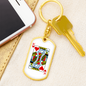 King of Hearts Gambler Keychain Stainless Steel or 18k Gold Dog Tag Keyring-Express Your Love Gifts