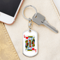 King of Hearts Gambler Keychain Stainless Steel or 18k Gold Dog Tag Keyring-Express Your Love Gifts