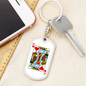 King of Hearts Gambler Keychain Stainless Steel or 18k Gold Dog Tag Keyring-Express Your Love Gifts